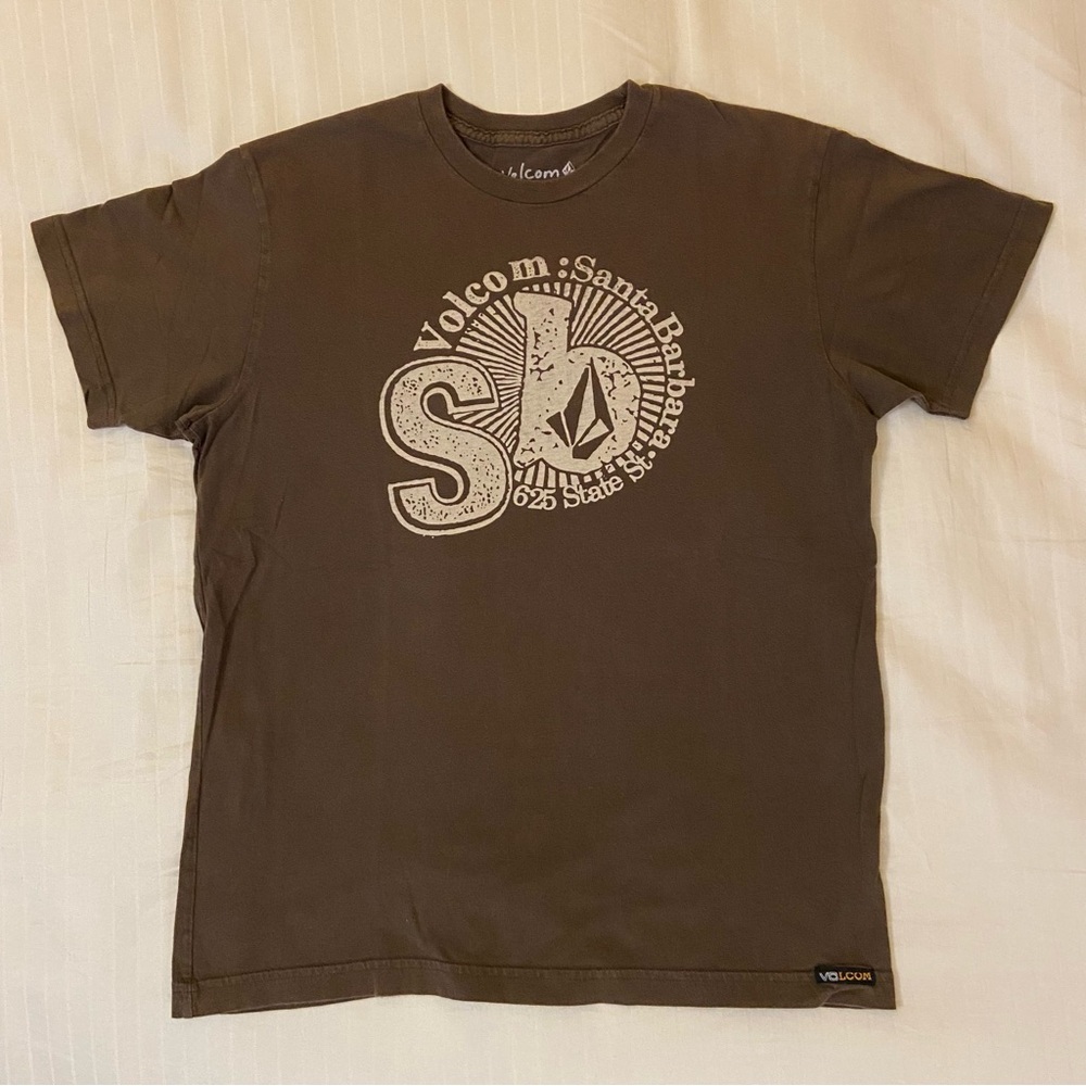 Volcom Santa Barbara State Street Skate slim fit shirt sz L SB
